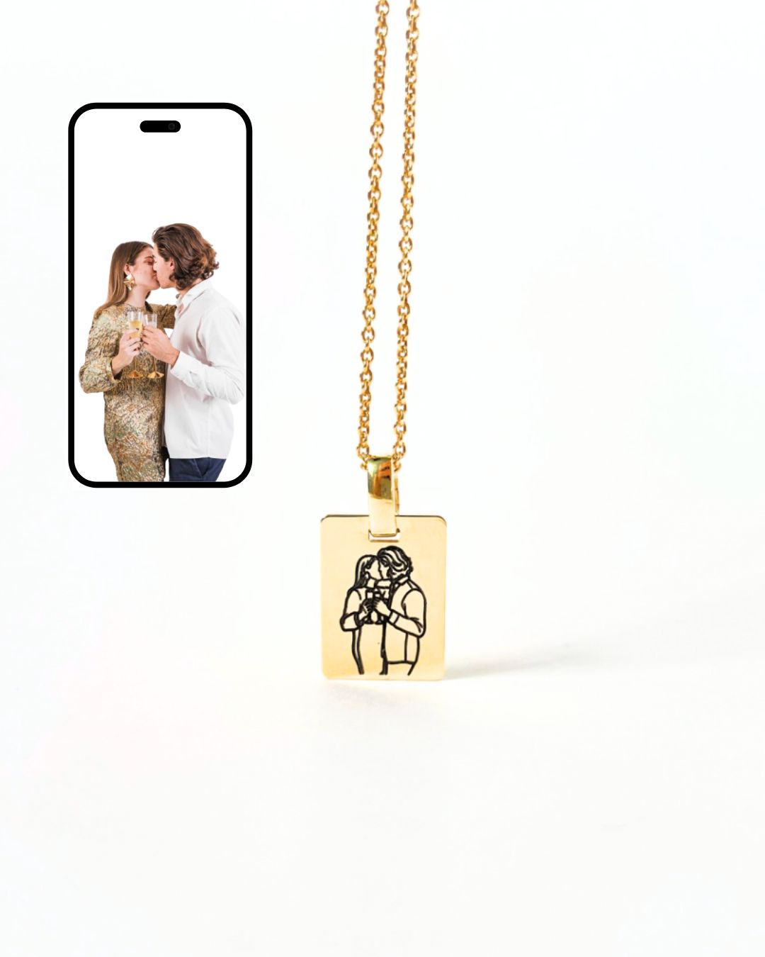 Custom Engraved Photo Necklace