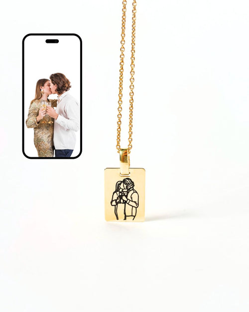 Custom Engraved Photo Necklace