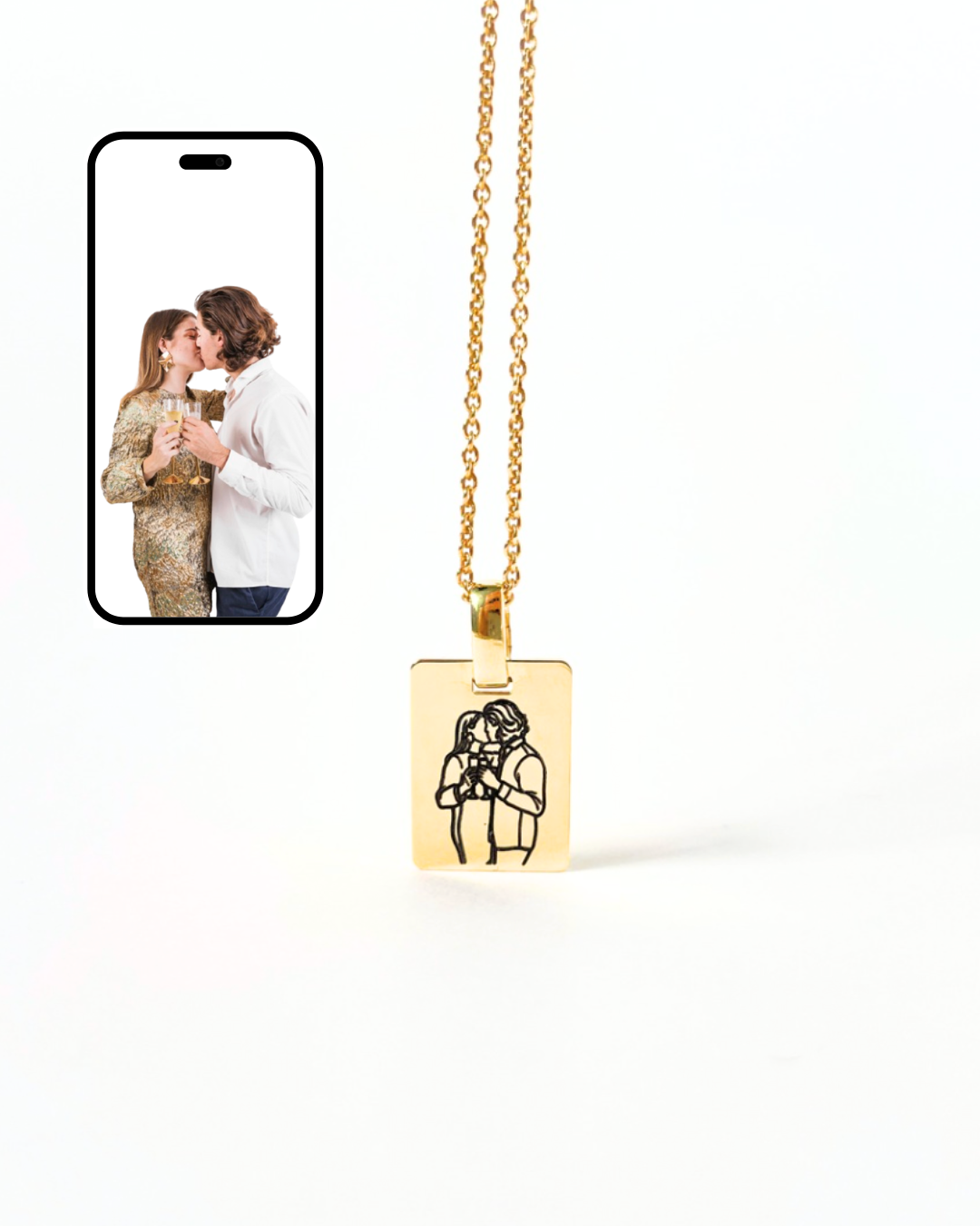 Custom Engraved Photo Necklace