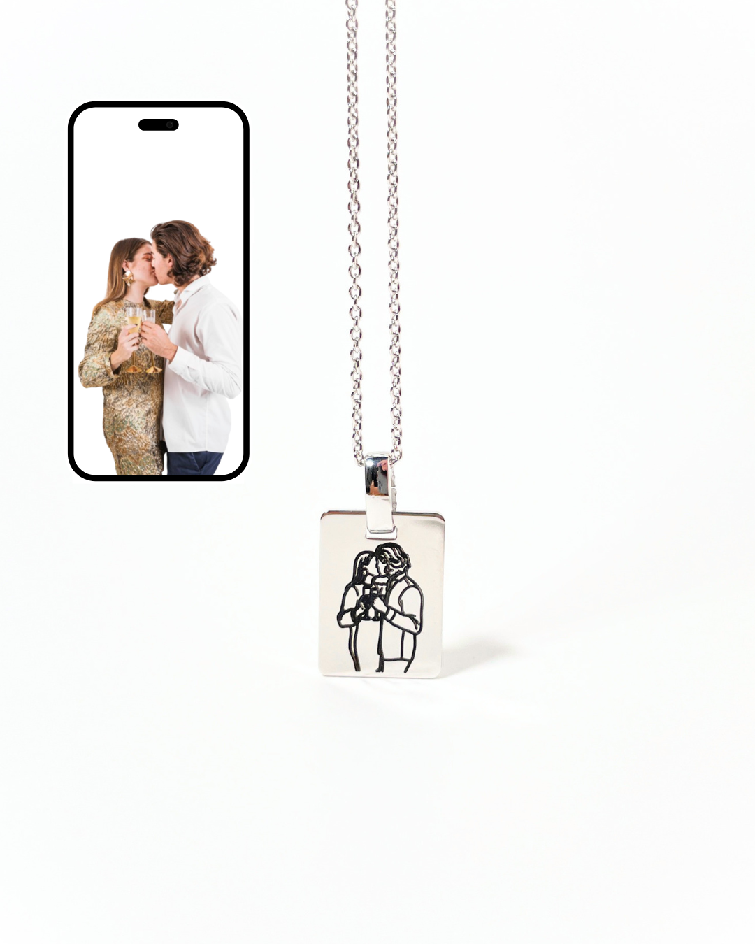 Custom Engraved Photo Necklace